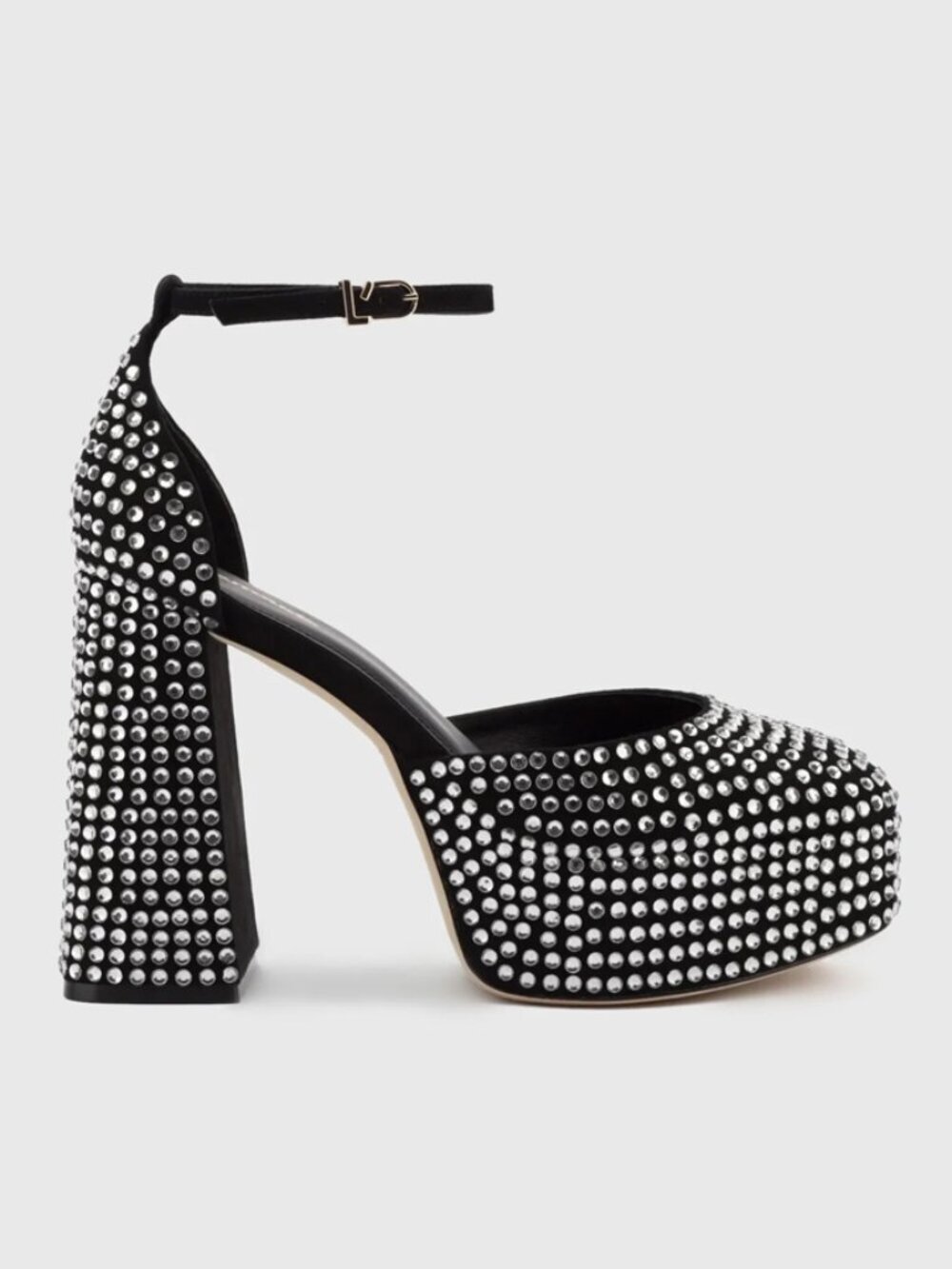 Larroudé Ari Crystal Platform Pumps in Black Silver NEW Size 9